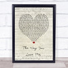 Faith Hill The Way You Love Me Script Heart Song Lyric Print