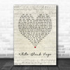 Mumford & Sons White Blank Page Script Heart Song Lyric Print