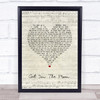 Kina Get You The Moon Script Heart Song Lyric Print