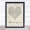 Air Supply All Out Of Love Script Heart Song Lyric Print