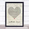 AJ Tracey Ladbroke Grove Script Heart Song Lyric Print