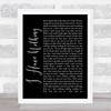 Whitney Houston I Have Nothing Black Script Song Lyric Music Wall Art Print