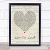 Mary J. Blige Love No Limit Script Heart Song Lyric Print