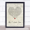 Frank Wilson Do I Love You Script Heart Song Lyric Print