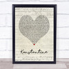 Something Corporate Konstantine Script Heart Song Lyric Print