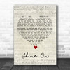 James Blunt Shine On Script Heart Song Lyric Print
