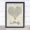 Sigala & Paloma Faith Lullaby Script Heart Song Lyric Print