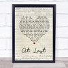 Ella Fitzgerald At Last Script Heart Song Lyric Print