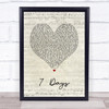 Craig David 7 Days Script Heart Song Lyric Print