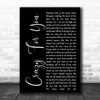 Madonna Crazy For You Black Script Song Lyric Music Wall Art Print