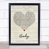 Loud Luxury feat. Brando Body Script Heart Song Lyric Print