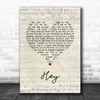 Ant Hey Script Heart Song Lyric Print