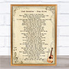 José González Stay Alive Vintage Guitar Song Lyric Print