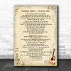 Michael Buble Forever Now Vintage Guitar Song Lyric Print