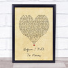 Razorlight Before I Fall To Pieces Vintage Heart Song Lyric Print