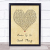 Luke Bryan Rain Is A Good Thing Vintage Heart Song Lyric Print