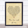 Celine Dion Then You Look At Me Vintage Heart Song Lyric Print