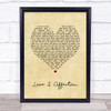 Joan Armatrading Love & Affection Vintage Heart Song Lyric Print