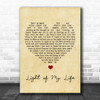 Louise Redknapp Light of My Life Vintage Heart Song Lyric Print