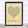 Air Supply All Out Of Love Vintage Heart Song Lyric Print