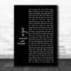 Coldplay Magic Black Script Song Lyric Music Wall Art Print