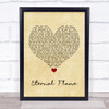 The Bangles Eternal Flame Vintage Heart Song Lyric Print