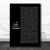 Frightened Rabbit Poke Black Script Song Lyric Music Wall Art Print