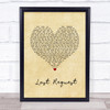 Paolo Nutini Last Request Vintage Heart Song Lyric Print