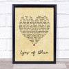 Paul Carrack Eyes of Blue Vintage Heart Song Lyric Print