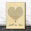 Three Days Grace Lost in You Vintage Heart Song Lyric Print