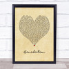 Benediction Hot Natured Vintage Heart Song Lyric Print