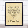 Incubus I Miss You Vintage Heart Song Lyric Print