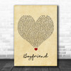 Big Time Rush Boyfriend Vintage Heart Song Lyric Print