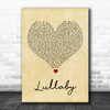 Sigala & Paloma Faith Lullaby Vintage Heart Song Lyric Print