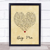 Foo Fighters Big Me Vintage Heart Song Lyric Print