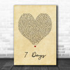 Craig David 7 Days Vintage Heart Song Lyric Print