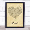 Take That Shine Vintage Heart Song Lyric Print