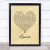 Jack Savoretti Home Vintage Heart Song Lyric Print