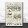 Damien Rice The Blower's Daughter Vintage Script Song Lyric Print