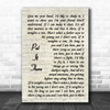 Paul McCartney Put It There Vintage Script Song Lyric Print