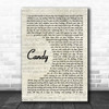 Paolo Nutini Candy Vintage Script Song Lyric Print