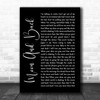 Alice Kristiansen Moon And Back Black Script Song Lyric Music Wall Art Print