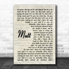 Blink-182 Mutt Vintage Script Song Lyric Print