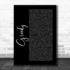 Ariana Grande Greedy Black Script Song Lyric Music Wall Art Print