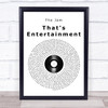 The Jam That's Entertainment Vinyl Record Song Lyric Print