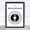 Muse Unintended Vinyl Record Song Lyric Print