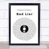 Imagine Dragons Bad Liar Vinyl Record Song Lyric Print