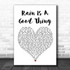 Luke Bryan Rain Is A Good Thing White Heart Song Lyric Print