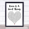 Luke Bryan Rain Is A Good Thing White Heart Song Lyric Print