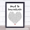 Red Hot Chili Peppers Hard To Concentrate White Heart Song Lyric Print